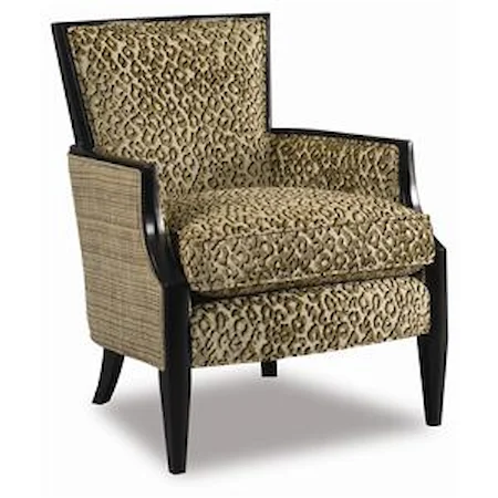 Upholstered Exposed Wood Accent Chair